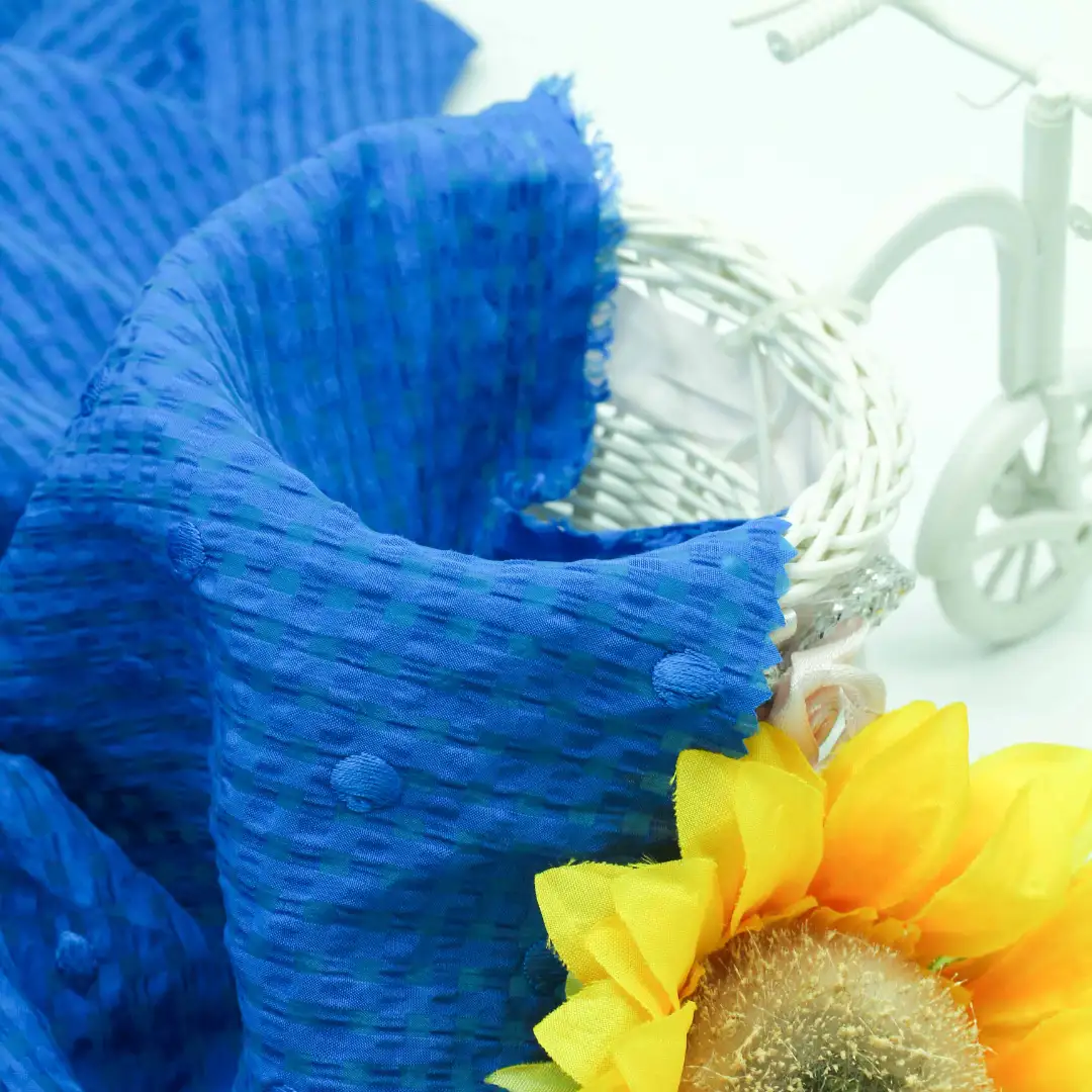 China Fabric for Blouse,Skirt Schiffli Synthetic Woven Fabric Nylon Polyester Tencel blue color buy from China wholesaler bulk order at wholesale price free worldwide shipping Alibaba