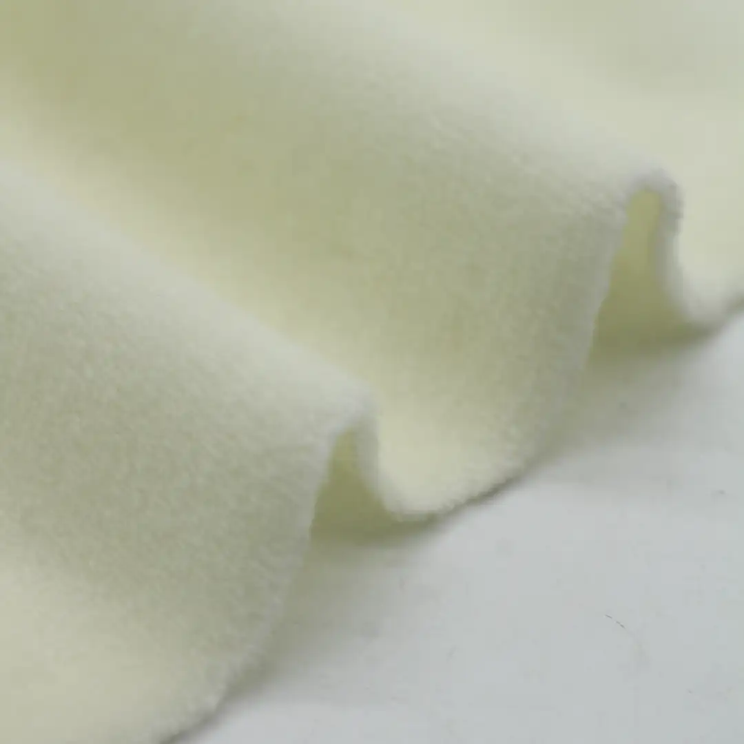 China Fabric for Loungewear Fleece Knit Fabric Polyester Light green color buy from China wholesaler bulk order at wholesale price free worldwide shipping Alibaba