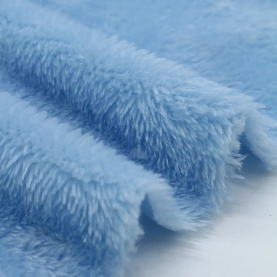 China Fabric for Crop Top,Loungewear Fleece Knit Fabric Polyester blue color buy from China wholesaler bulk order at wholesale price free worldwide shipping Alibaba