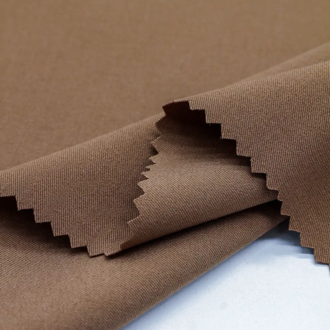 China Fabric for Pants,Blazer Polyester/Rayon Twill Woven Blended Fabric Polyester Rayon Spandex Earthy brown color buy from China wholesaler bulk order at wholesale price free worldwide shipping Alibaba