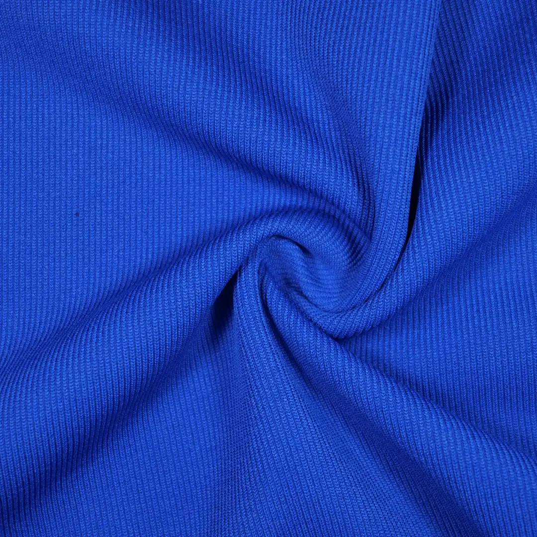 China Fabric for Pants,Hoodie Rib Knit Fabric Polyester Spandex Cotton Blue color buy from China wholesaler bulk order at wholesale price free worldwide shipping Alibaba