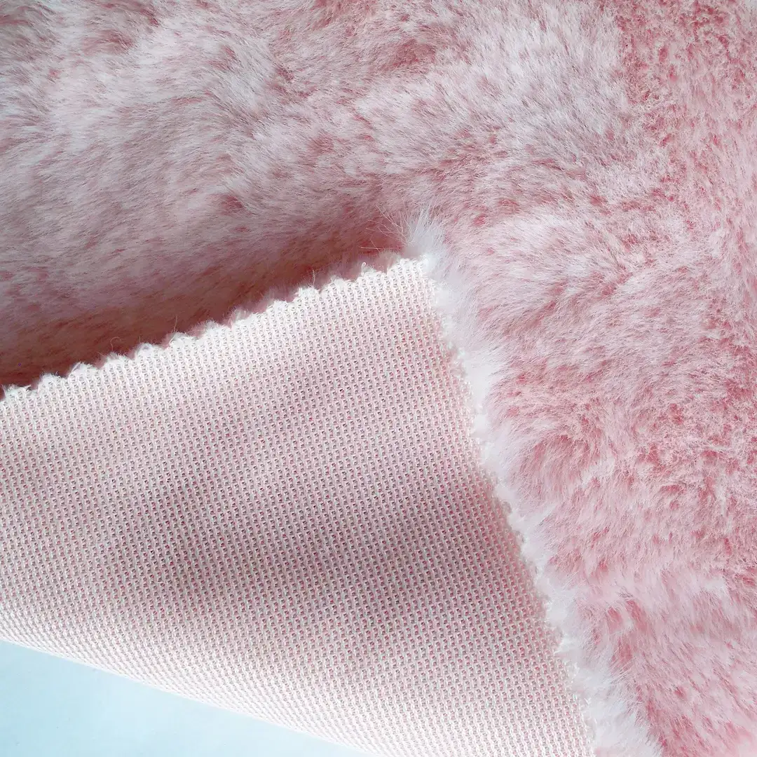 China Fabric for Crop Top Fake Fur Knit Fabric Polyester Bridal Rose color buy from China wholesaler bulk order at wholesale price free worldwide shipping Alibaba