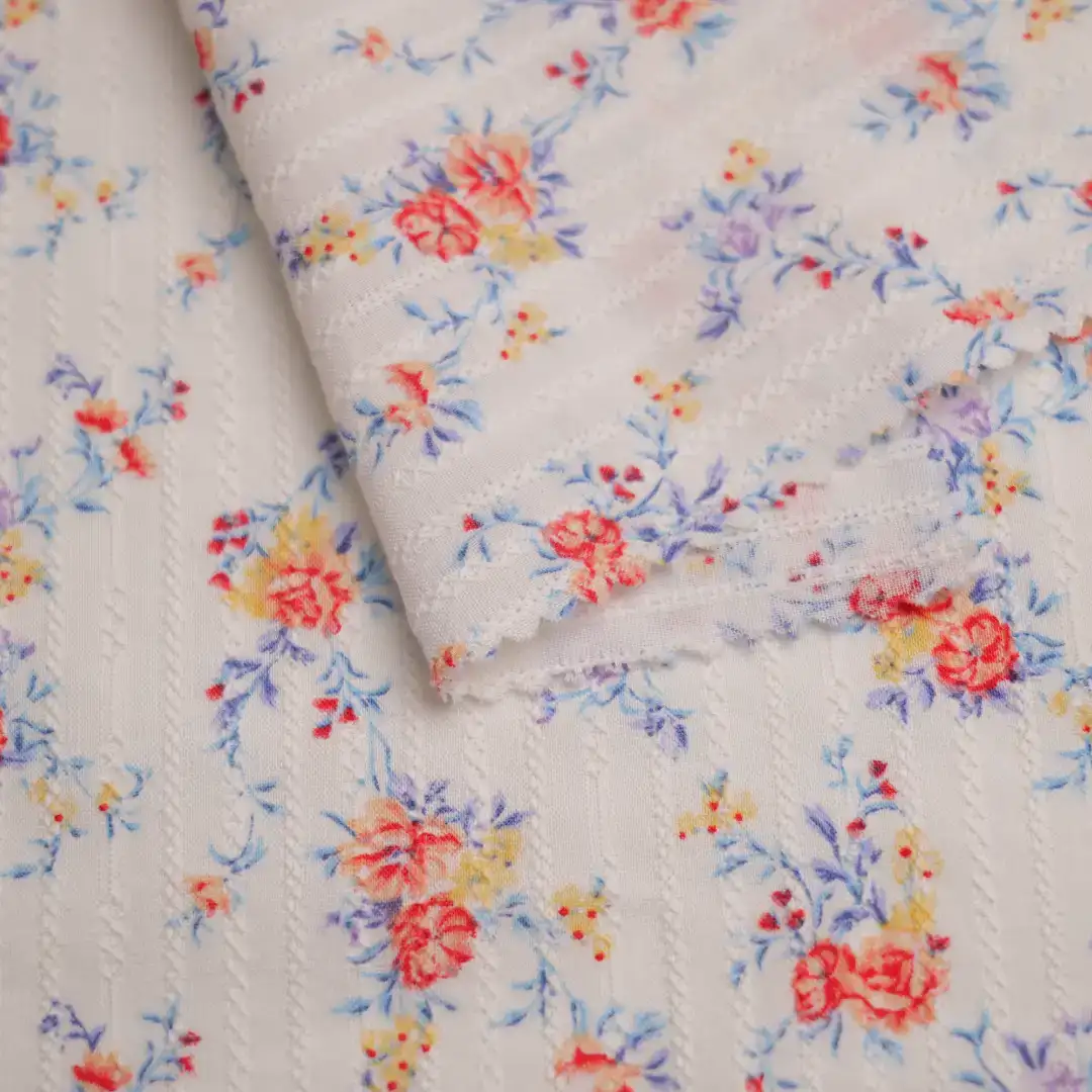 China Fabric for Blouse,Skirt,Dresses (Pullover)  Cotton/Rayon Jacquard Woven Blended Fabric Cotton Rayon Print color buy from China wholesaler bulk order at wholesale price free worldwide shipping Alibaba