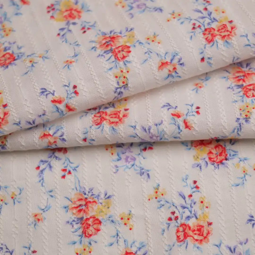 China Fabric for Blouse,Skirt,Dresses (Pullover)  Cotton/Rayon Jacquard Woven Blended Fabric Cotton Rayon Print color buy from China wholesaler bulk order at wholesale price free worldwide shipping Alibaba
