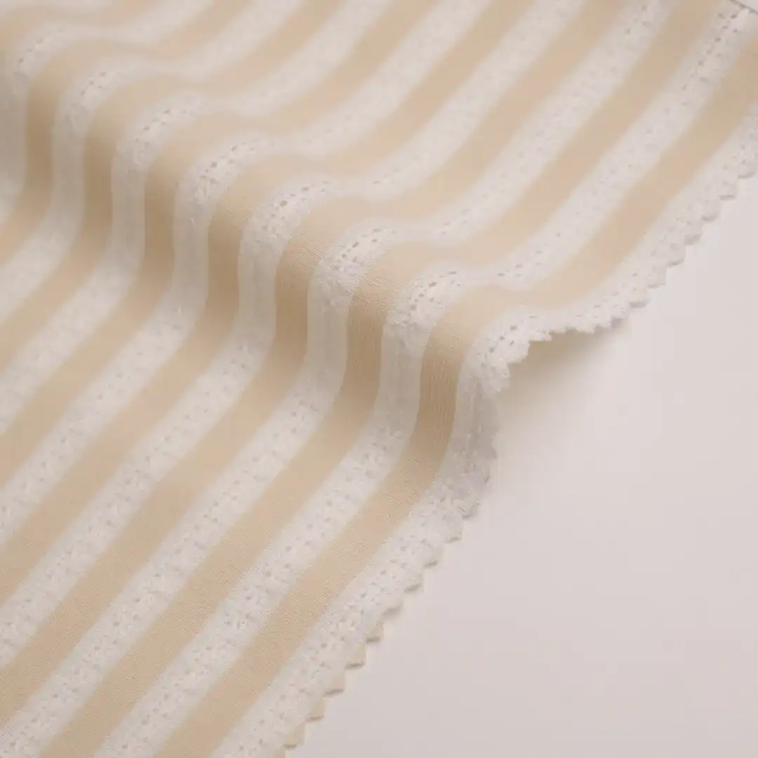 China Fabric for Blouse,Skirt,Shirt Long Sleeve Button ,Over Shirt CVC Jacquard Woven Blended Fabric Cotton Polyester Color Stripe color buy from China wholesaler bulk order at wholesale price free worldwide shipping Alibaba