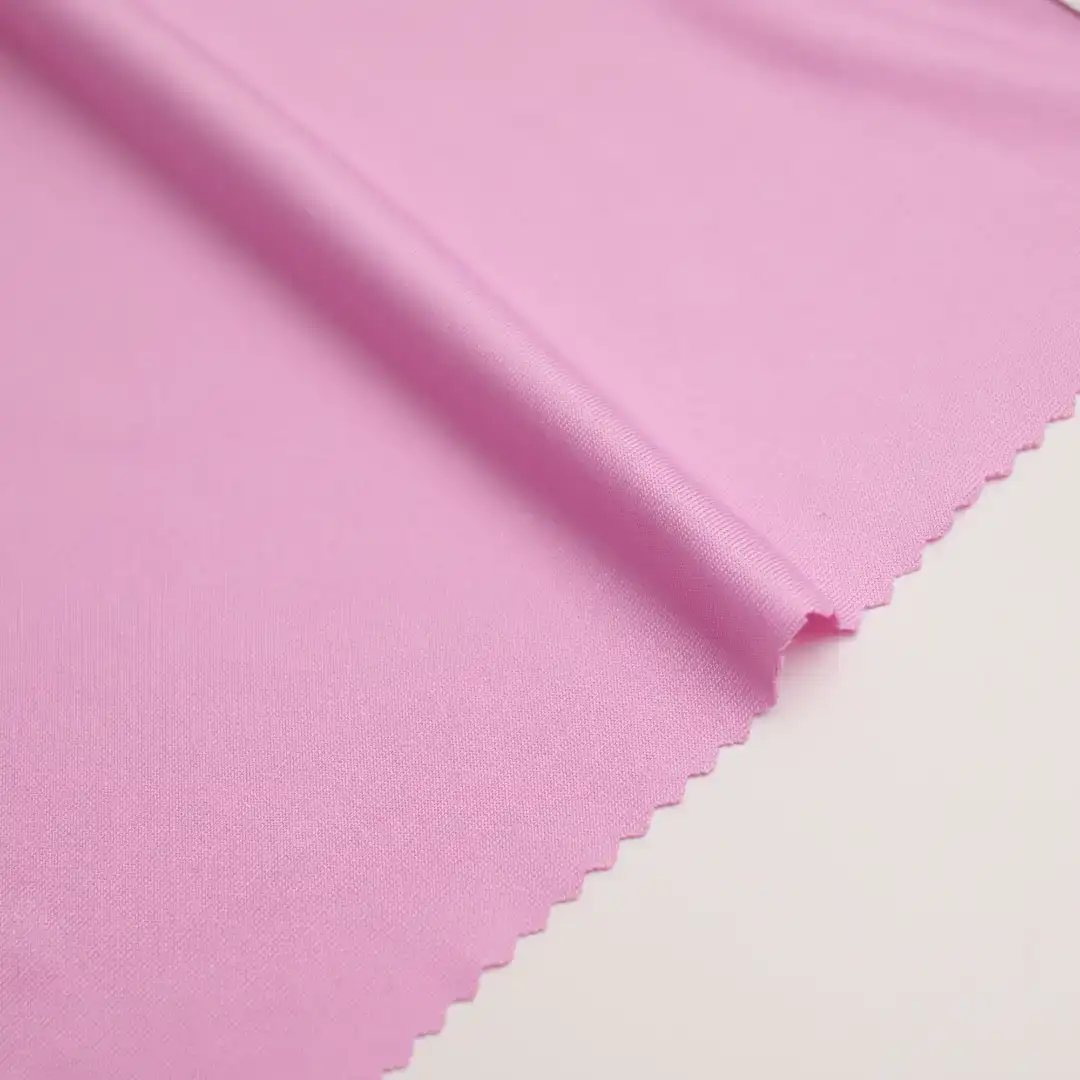 China Fabric for Crop Top,Yoga Clothes Single Jersey Knit Fabric Polyester Spandex Solid-Pink color buy from China wholesaler bulk order at wholesale price free worldwide shipping Alibaba