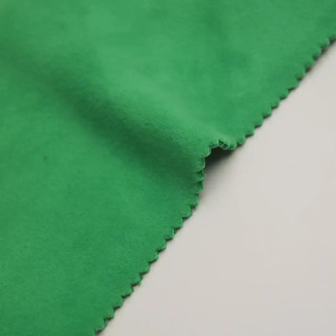 China Fabric for Overcoat,Hoodie  ,Loungewear Fleece Knit Fabric Polyester Spandex Green color buy from China wholesaler bulk order at wholesale price free worldwide shipping Alibaba