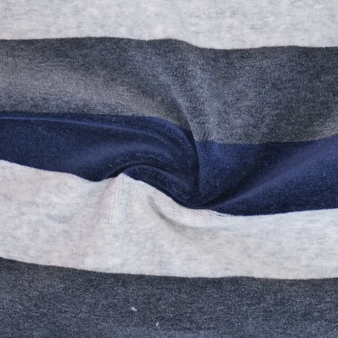 China Fabric for Tank Top,Hoodie   Velvet Knit Fabric Cotton Polyester Color Stripe color buy from China wholesaler bulk order at wholesale price free worldwide shipping Alibaba