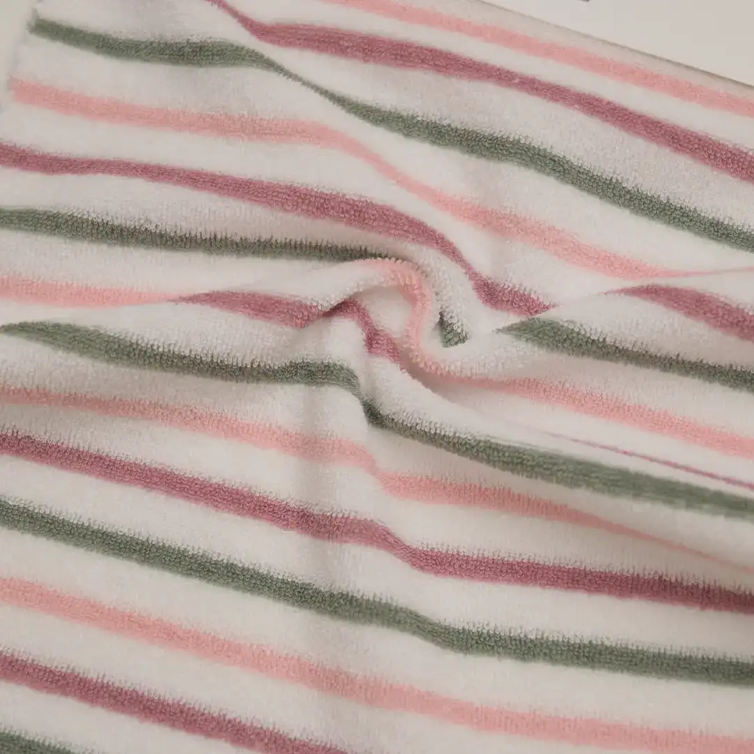 China Fabric for Hoodie  ,Loungewear French Terry Knit Fabric Cotton Polyester Color Stripe color buy from China wholesaler bulk order at wholesale price free worldwide shipping Alibaba