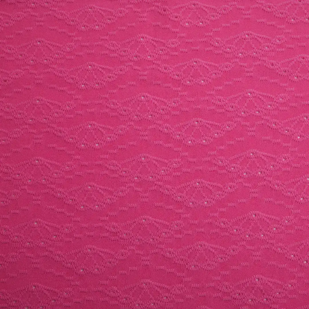 China Fabric for Shirt,Dresses (Pullover)  Weft Jacquard Knit Fabric Polyester Spandex Pink color buy from China wholesaler bulk order at wholesale price free worldwide shipping Alibaba