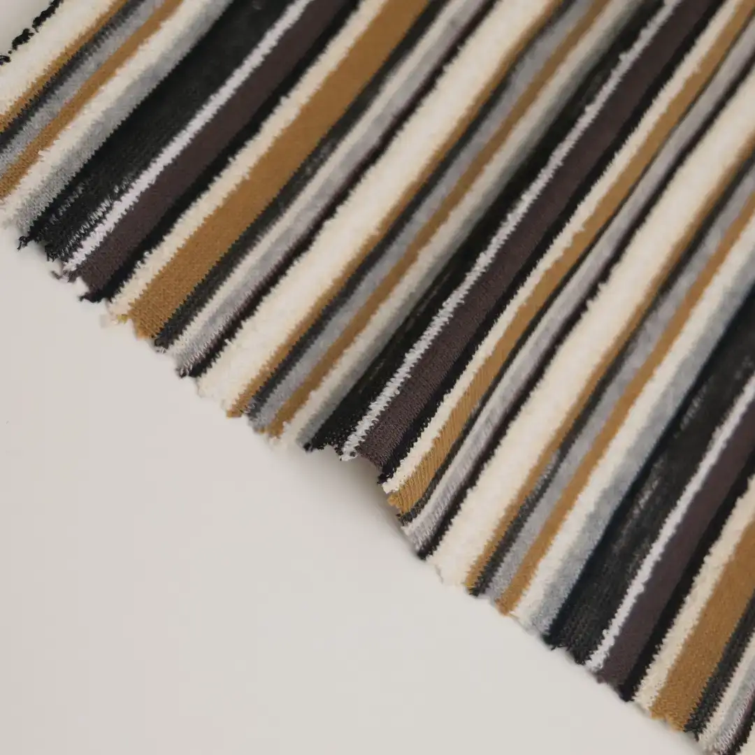 China Fabric for Ladies Vest ,Dresses (Pullover)  French Terry Knit Fabric Cotton Polyester Rayon Color Stripe color buy from China wholesaler bulk order at wholesale price free worldwide shipping Alibaba