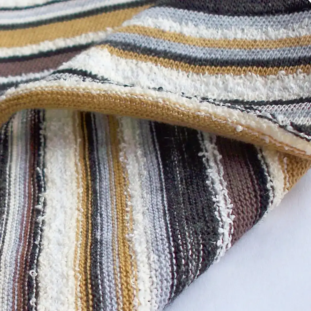 China Fabric for Ladies Vest ,Dresses (Pullover)  French Terry Knit Fabric Cotton Polyester Rayon Color Stripe color buy from China wholesaler bulk order at wholesale price free worldwide shipping Alibaba