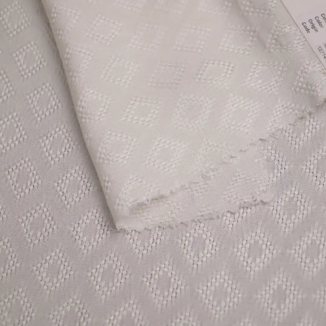 China Fabric for Crop Top,Skirt,Shirt Long Sleeve Button ,Over Shirt Rayon Jacquard Natural Woven Fabric Rayon Solid-White color buy from China wholesaler bulk order at wholesale price free worldwide shipping Alibaba
