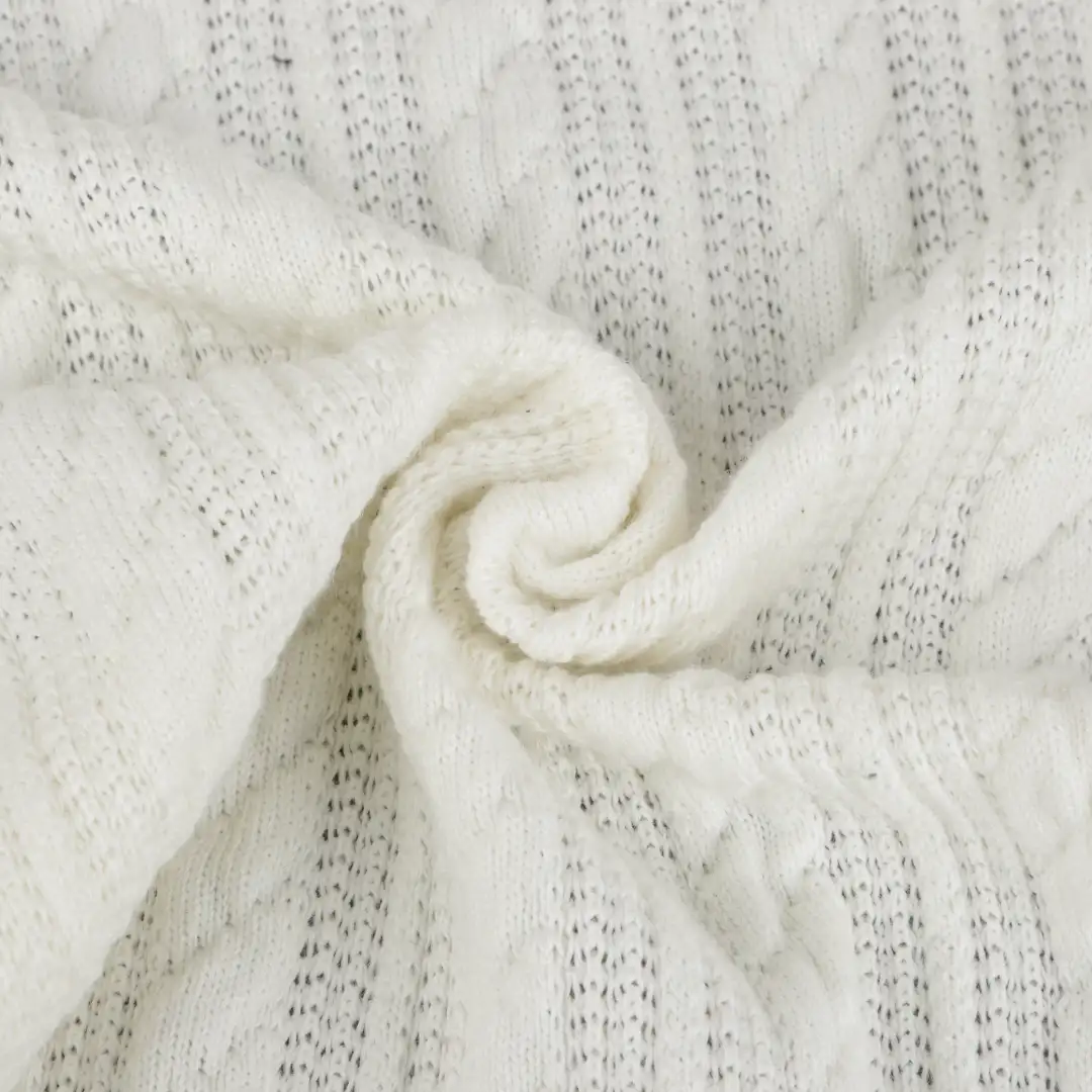 China Fabric for Jackets,Polo Shirt,Hoodie Weft Jacquard Knit Fabric Polyester Spandex White color buy from China wholesaler bulk order at wholesale price free worldwide shipping Alibaba