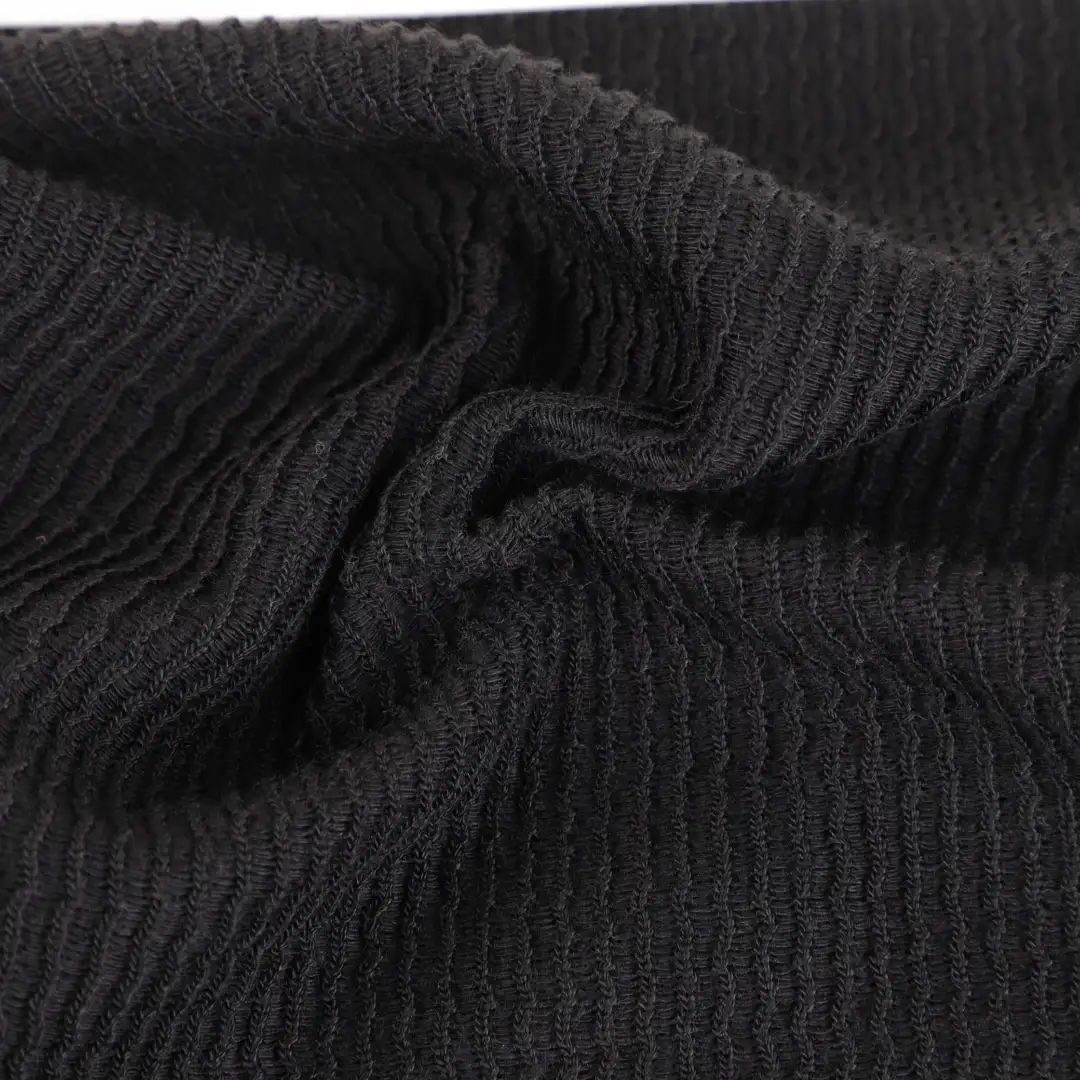 China Fabric for T-Shirt,Polo Shirt,Hoodie Weft Jacquard Knit Fabric Polyester Spandex BLACK color buy from China wholesaler bulk order at wholesale price free worldwide shipping Alibaba