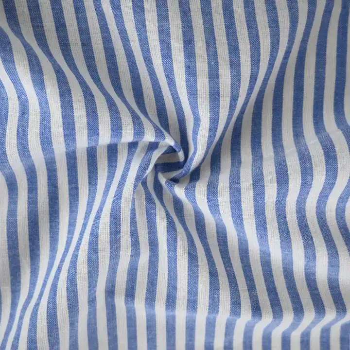 India Fabric for Blouse,Crop Top,Skirt Cotton Stripe Natural Woven Fabric Cotton Blue/White Stripe color buy from India wholesaler bulk order at wholesale price free worldwide shipping Alibaba