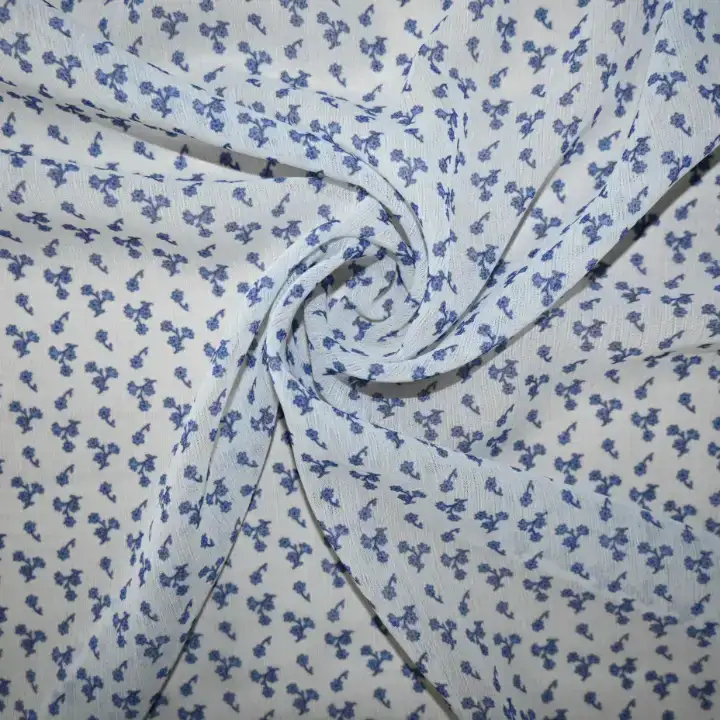 India Fabric for Blouse Polyester chiffon Synthetic Woven Fabric Polyester Flower Printed color buy from India wholesaler bulk order at wholesale price free worldwide shipping Alibaba