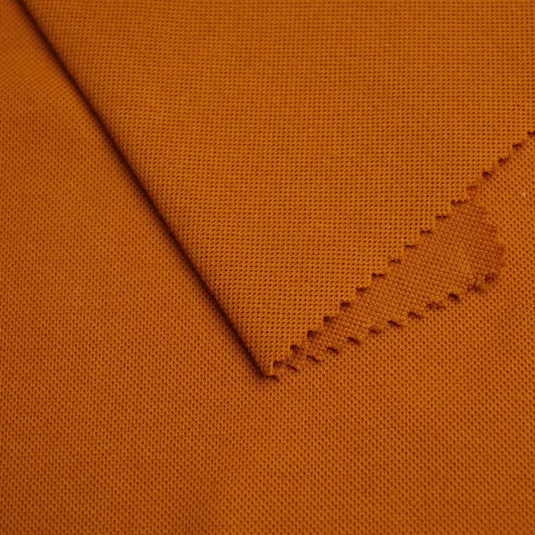 China Fabric for T-Shirt,Polo Shirt,T-shirt ,Polo T-shirt  Pique Knit Fabric Polyester Cotton Solid-Orange color buy from China wholesaler bulk order at wholesale price free worldwide shipping Alibaba
