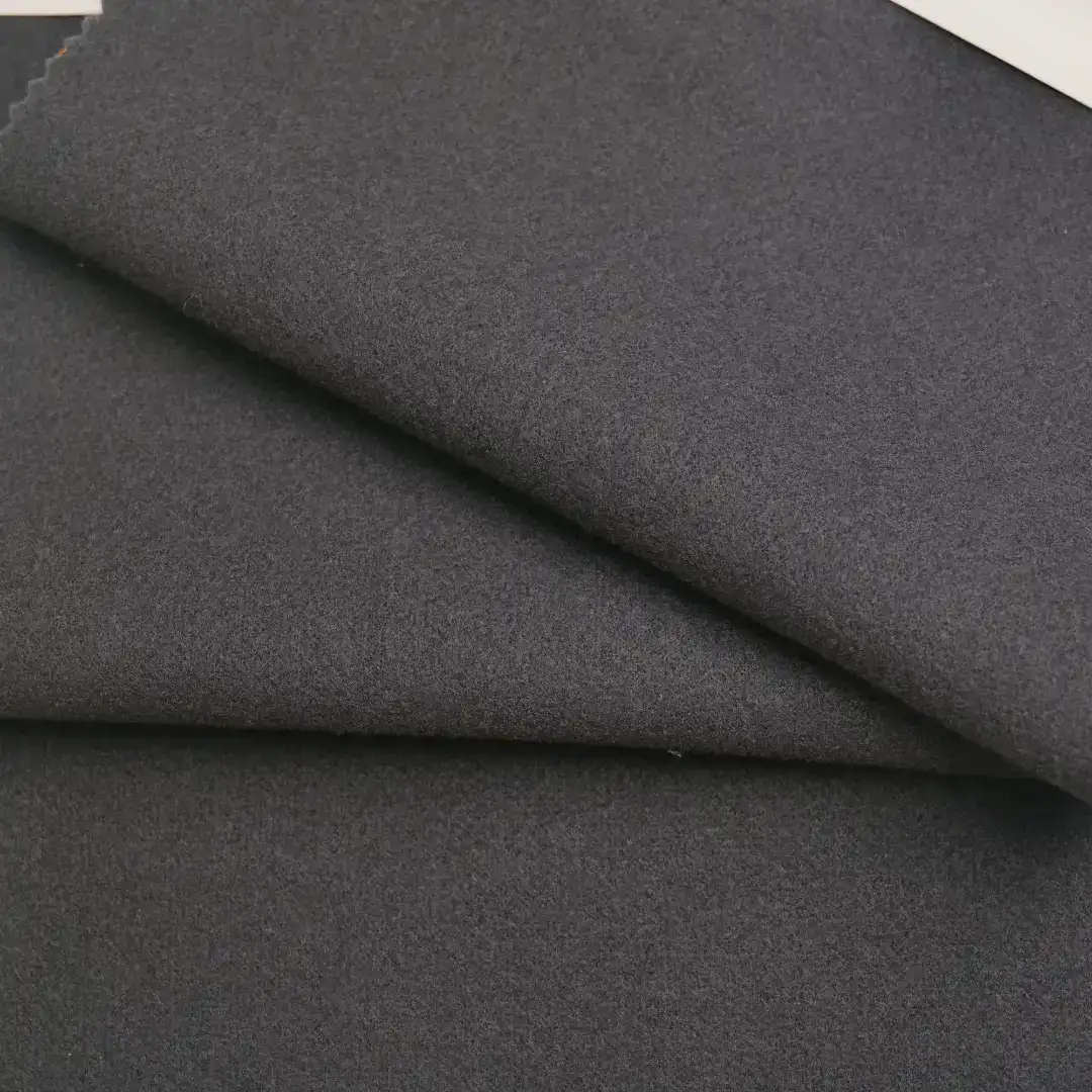 China Fabric for Trench Coat,Overcoat,Knitted Jacket ,Bomber jacket Bristled fabric Knit Fabric Polyester Black color buy from China wholesaler bulk order at wholesale price free worldwide shipping Alibaba