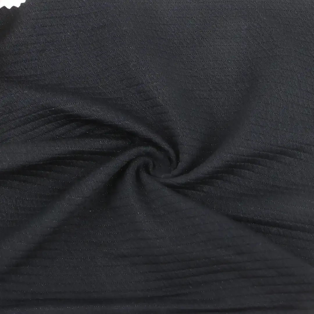 China Fabric for Jackets,Blouse Weft Jacquard Knit Fabric Polyester Spandex Black color buy from China wholesaler bulk order at wholesale price free worldwide shipping Alibaba