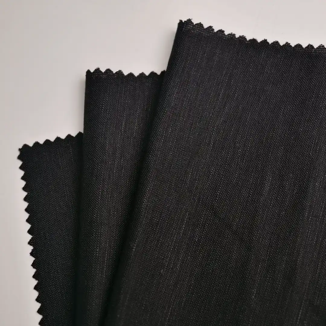 China Fabric for Pants,Jackets,Blazer,Suit,Bomber jacket Linen/Rayon YD Plain Natural Woven Fabric Rayon Linen Black color buy from China wholesaler bulk order at wholesale price free worldwide shipping Alibaba