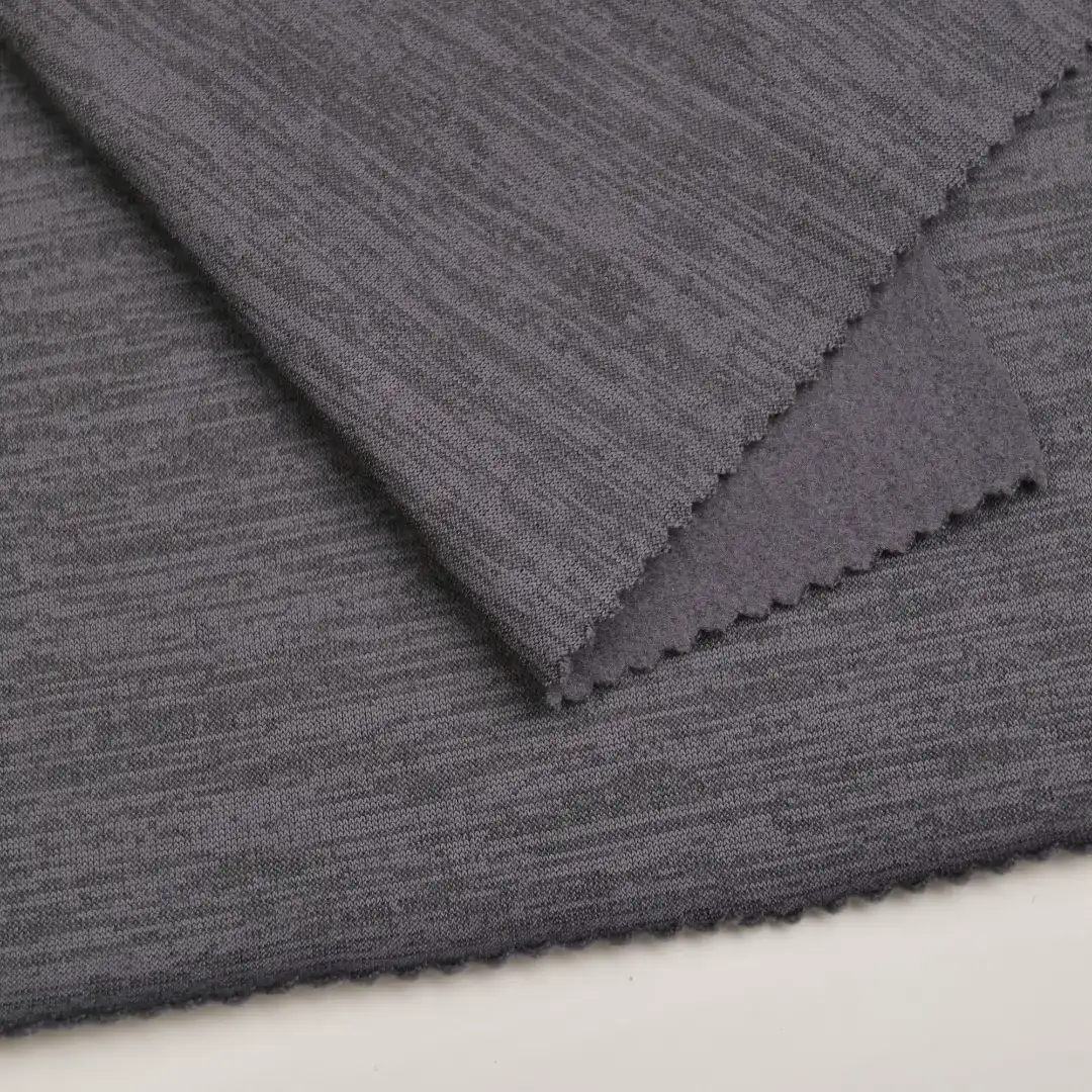 China Fabric for Jackets,Hoodie Single Jersey Knit Fabric Polyester Spandex Melange color buy from China wholesaler bulk order at wholesale price free worldwide shipping Alibaba