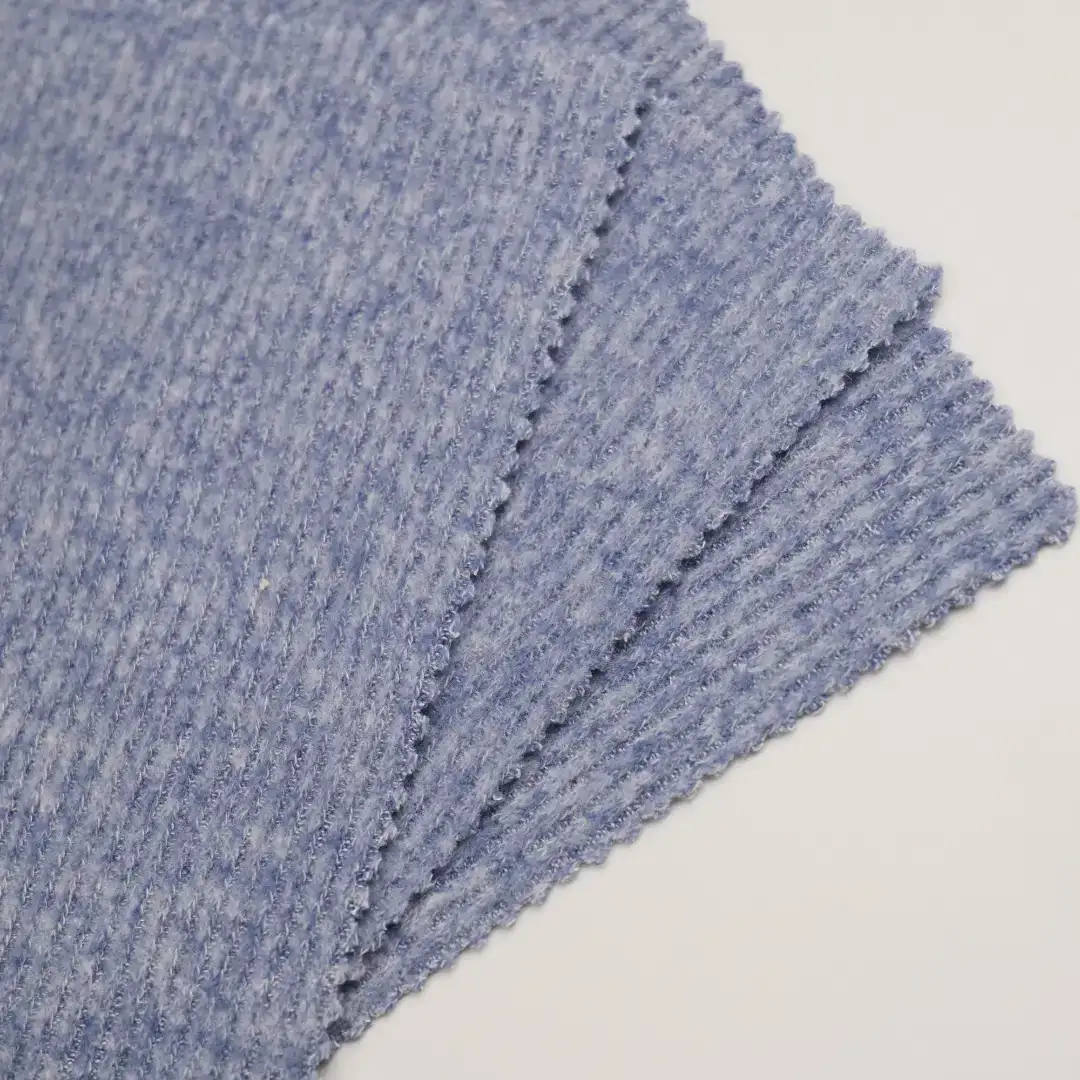 China Fabric for Open Cardigan ,Knitted Jacket ,Dresses (Cardigan Open) ,Dresses (Cardigan Button)  Single Jersey Knit Fabric Rayon Polyester Spandex BLUE color buy from China wholesaler bulk order at wholesale price free worldwide shipping Alibaba