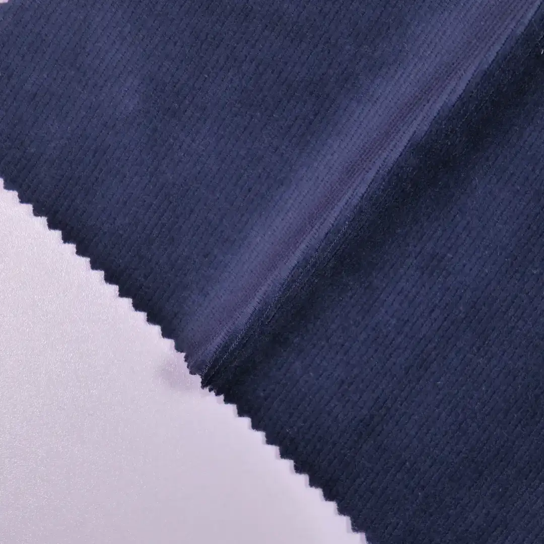 China Fabric for Pants,Jackets,Blazer Weft Corduroy Knit Fabric Cotton Polyester Spandex blue color buy from China wholesaler bulk order at wholesale price free worldwide shipping Alibaba