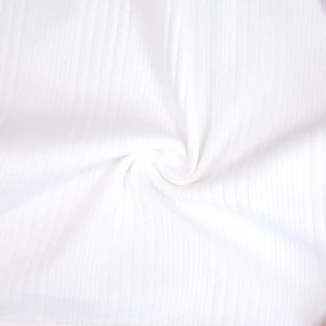 China Fabric for Tank Top,Hoodie,Sweatshirt Rib Knit Fabric Cotton Spandex white color buy from China wholesaler bulk order at wholesale price free worldwide shipping Alibaba