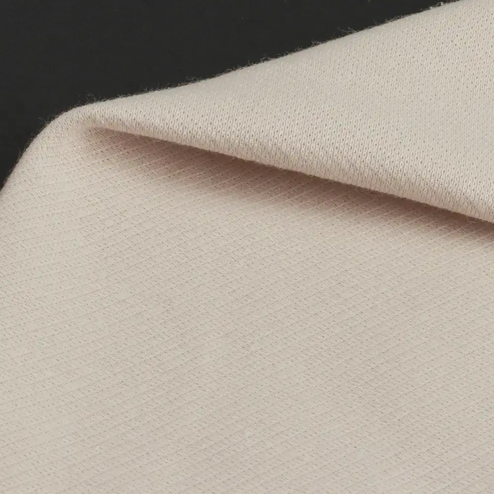 China Fabric for Tank Top,Crop Top,Pajamas Interlock Knit Fabric Cotton Polyester Solid-Cream color buy from China wholesaler bulk order at wholesale price free worldwide shipping Alibaba