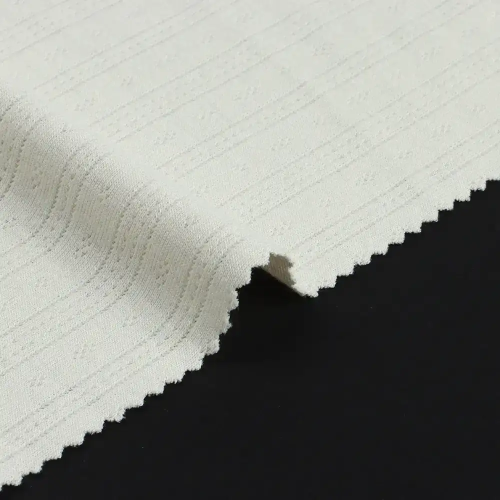 China Fabric for Tank Top,Ladies Vest  Weft Jacquard Knit Fabric Polyester Rayon Spandex Solid-Cream color buy from China wholesaler bulk order at wholesale price free worldwide shipping Alibaba