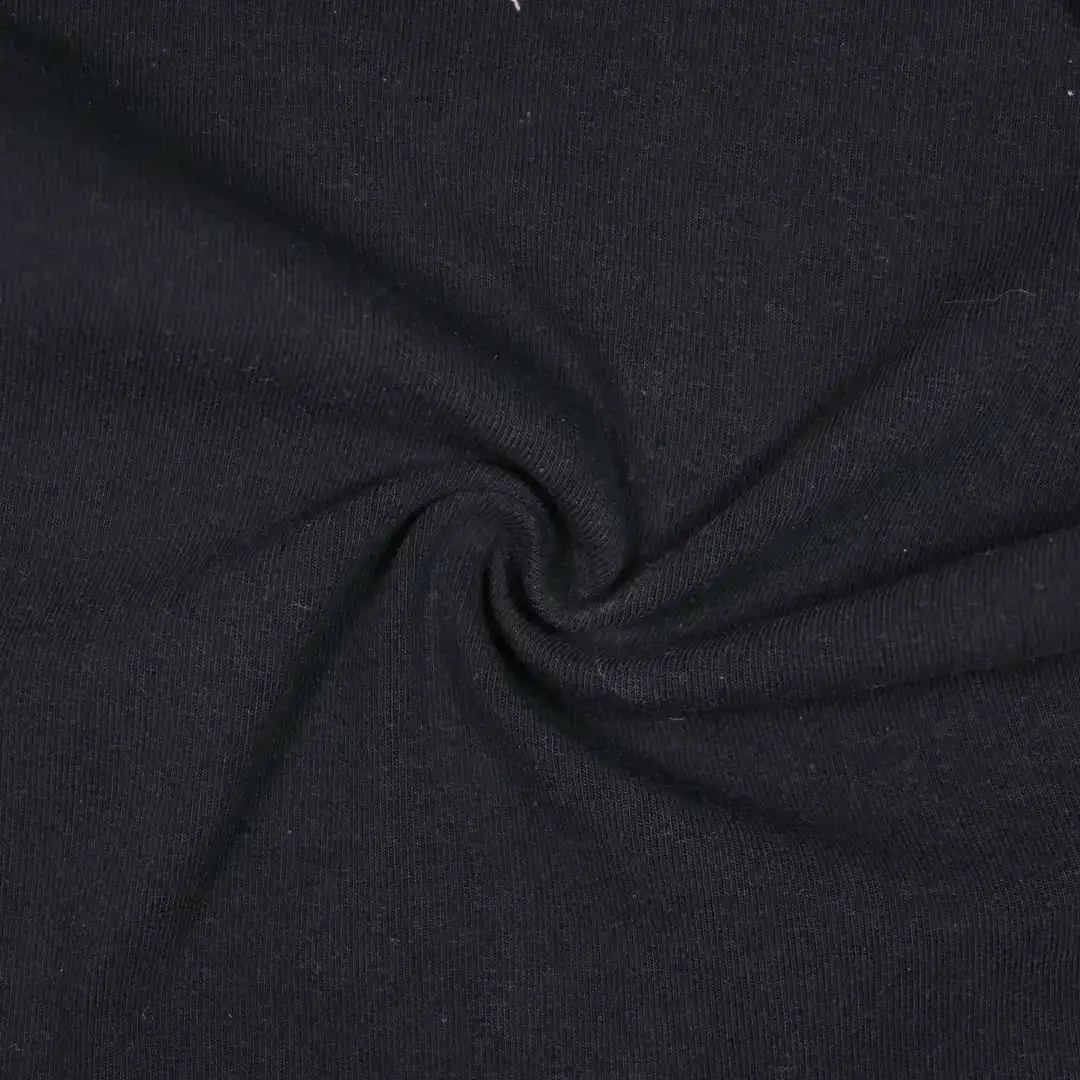 China Fabric for Tank Top,Crop Top,Hoodie Rib Knit Fabric Cotton Spandex BLACK color buy from China wholesaler bulk order at wholesale price free worldwide shipping Alibaba