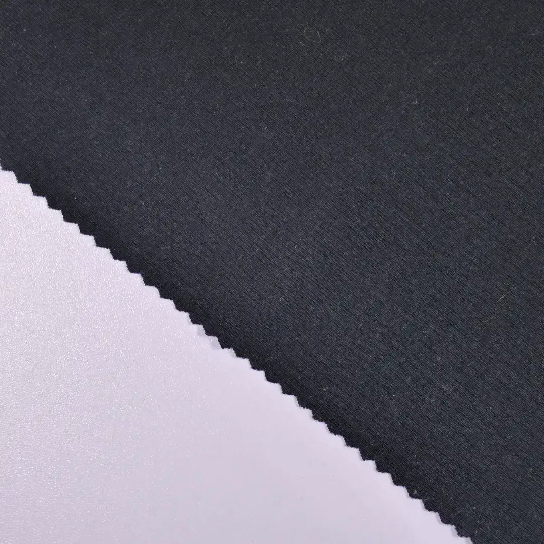 China Fabric for Tank Top,Crop Top,Hoodie Rib Knit Fabric Cotton Spandex BLACK color buy from China wholesaler bulk order at wholesale price free worldwide shipping Alibaba