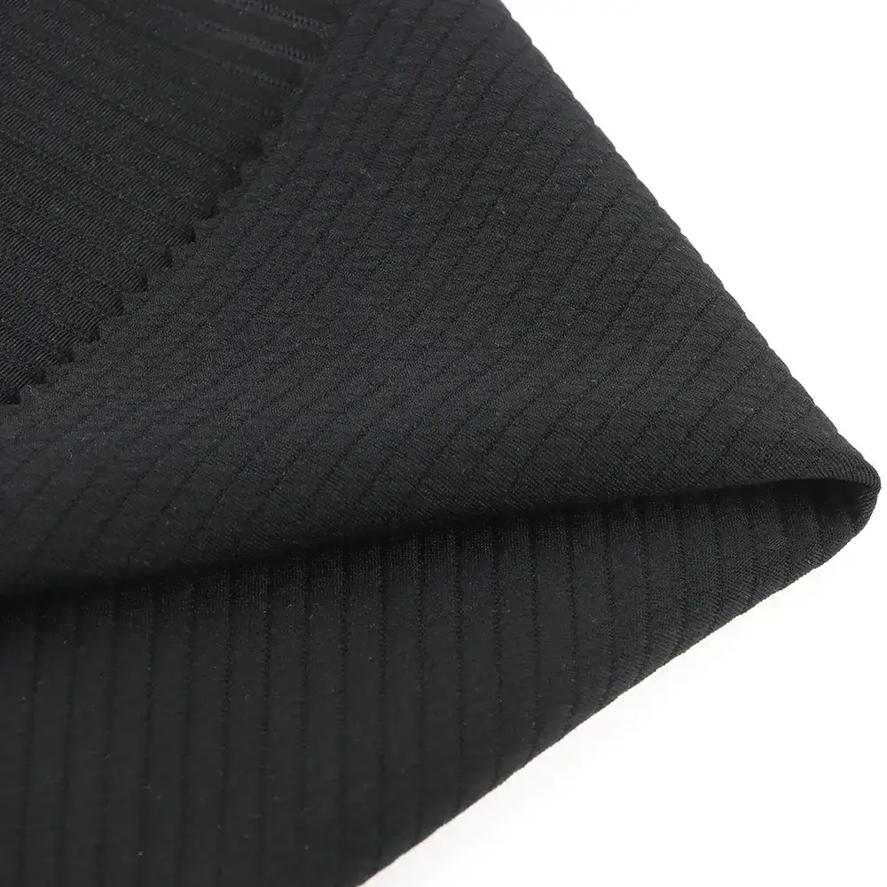 China Fabric for Jackets,Blazer Ottoman Knit Fabric Polyester Spandex BLACK color buy from China wholesaler bulk order at wholesale price free worldwide shipping Alibaba