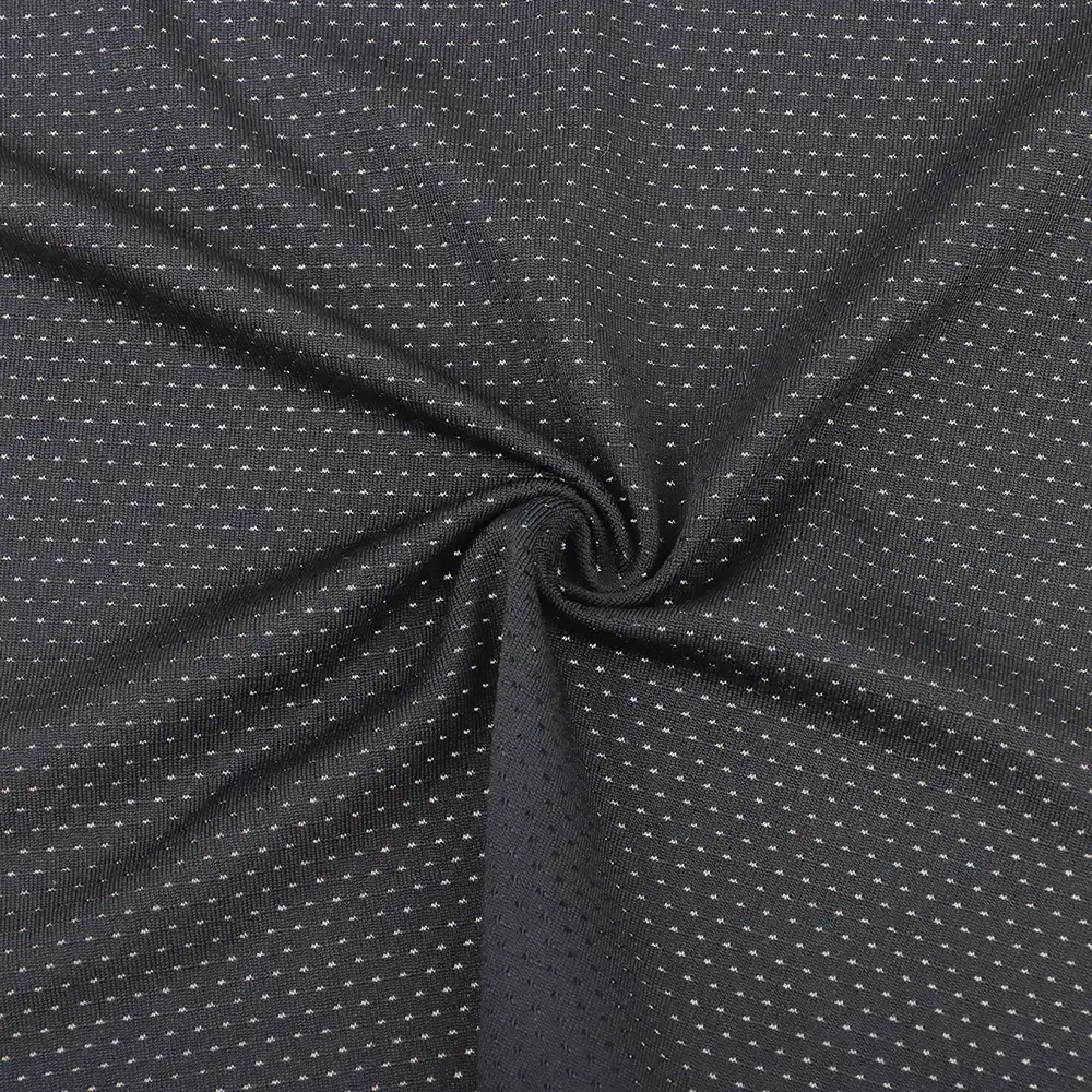 China Fabric for T-Shirt Mesh Knit Fabric Polyester Elastane black color buy from China wholesaler bulk order at wholesale price free worldwide shipping Alibaba