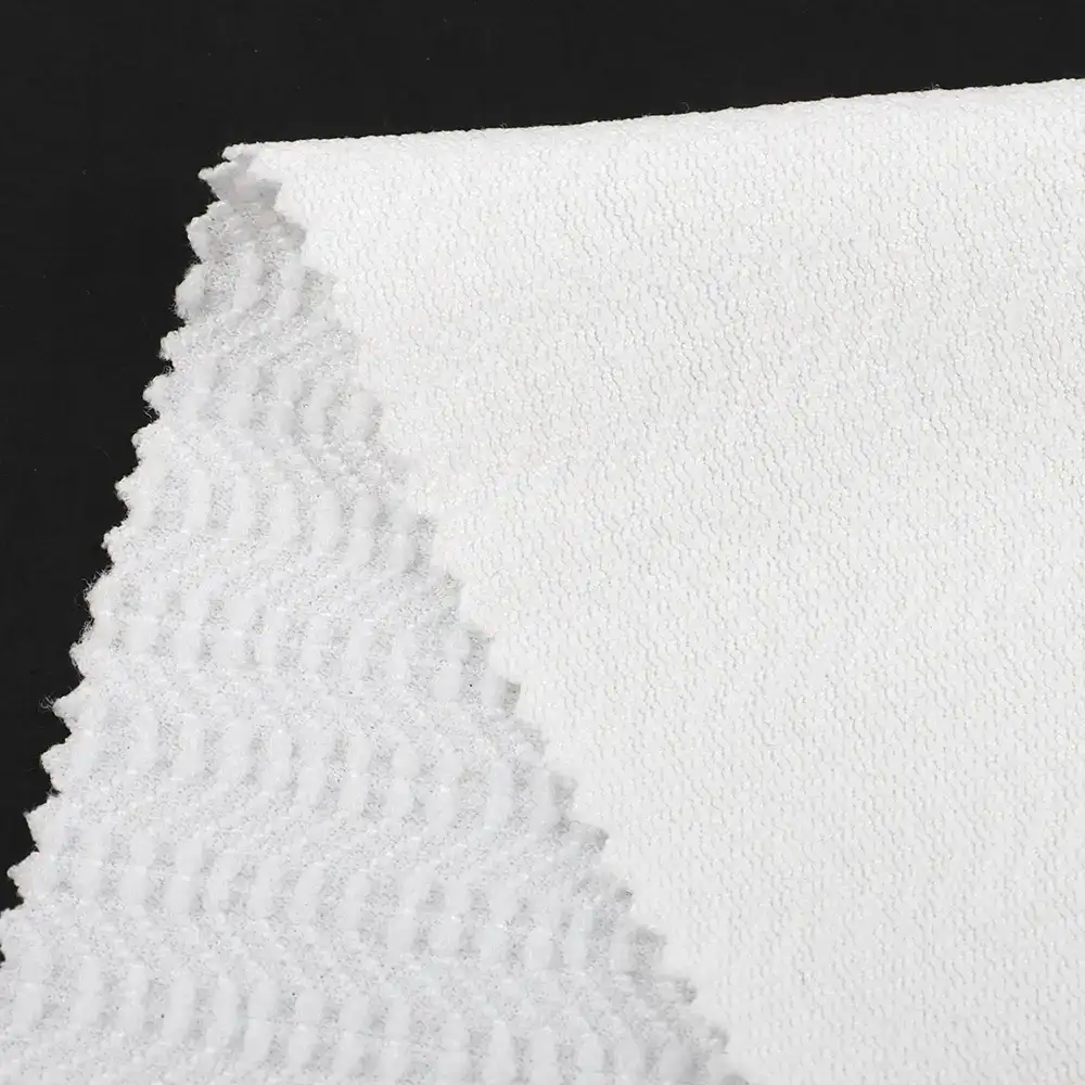 China Fabric for Jackets,Blouse Weft Jacquard Knit Fabric Polyester Elastane white color buy from China wholesaler bulk order at wholesale price free worldwide shipping Alibaba