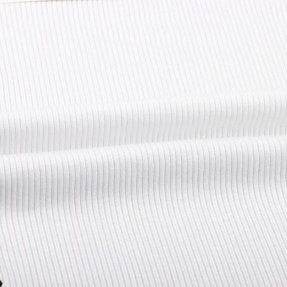 China Fabric for Tank Top,Hoodie   Rib Knit Fabric Rayon Elastane white color buy from China wholesaler bulk order at wholesale price free worldwide shipping Alibaba