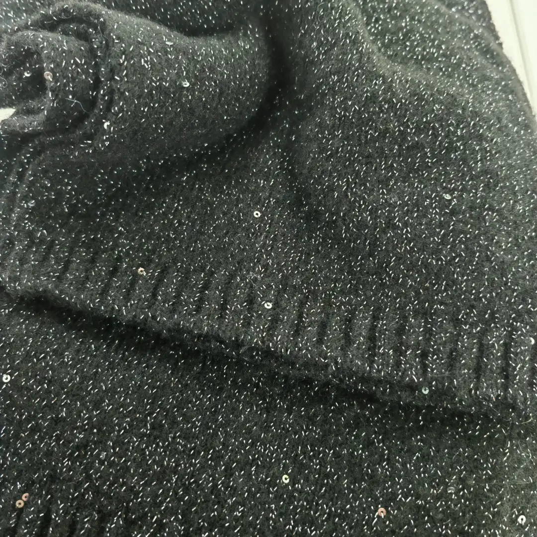 China Yarn for Trench Coat,Round Neck Pullover (Sweater),Crop Top Pullover (Sweater) Mossy Yarn Fancy Yarn Recycled Polyester Polyester Wool Elastane Metallic fiber BLACK+ BLACK LUREX color buy from China wholesaler bulk order at wholesale price free worldwide shipping Alibaba