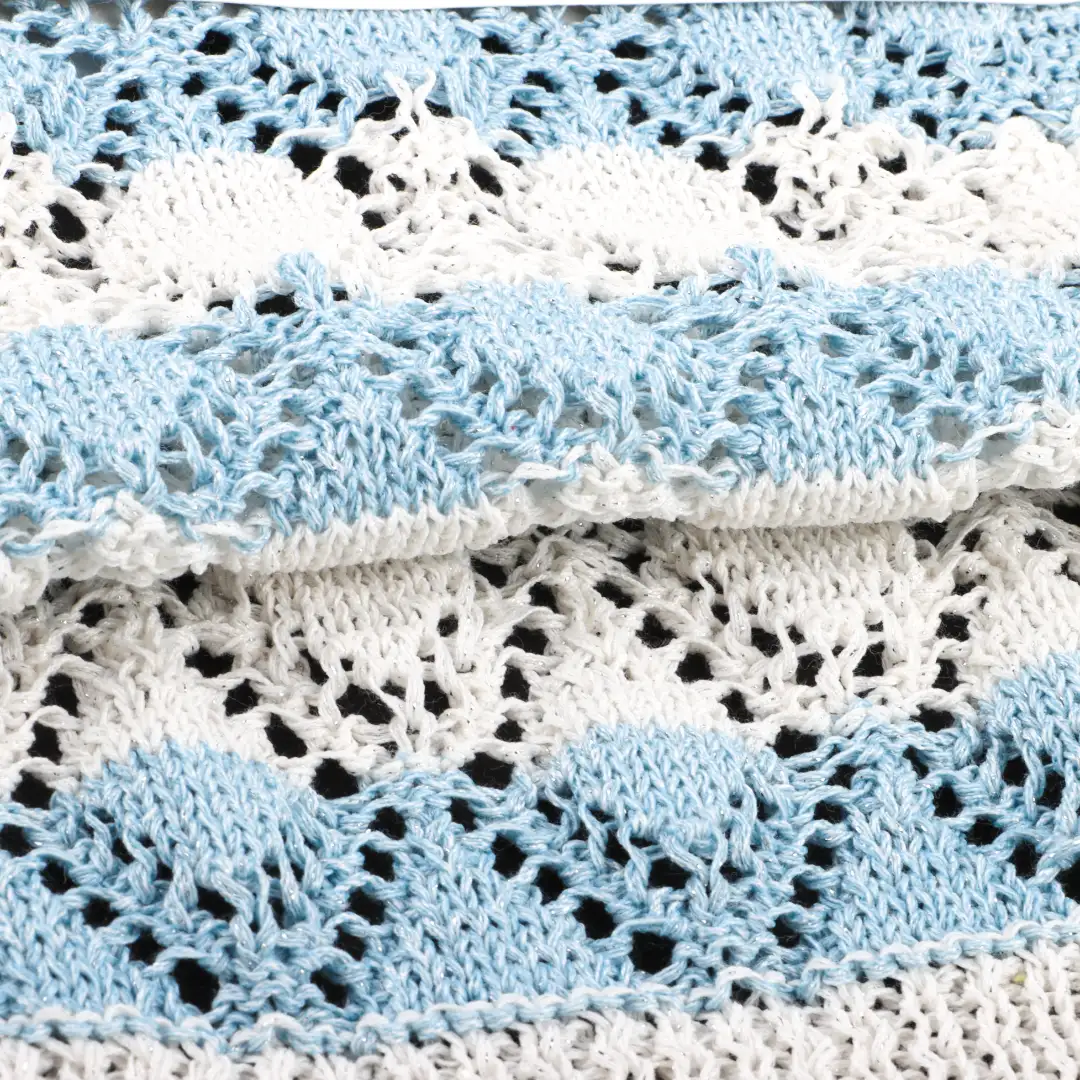 China Yarn for Crop Top,Round Neck Pullover (Sweater),Crew Neck Pullover (Sweater),Crop Top Pullover (Sweater) Flat Tape Yarn Fancy Yarn Recycled Polyester Nylon Metallic fiber Blue and white color buy from China wholesaler bulk order at wholesale price free worldwide shipping Alibaba