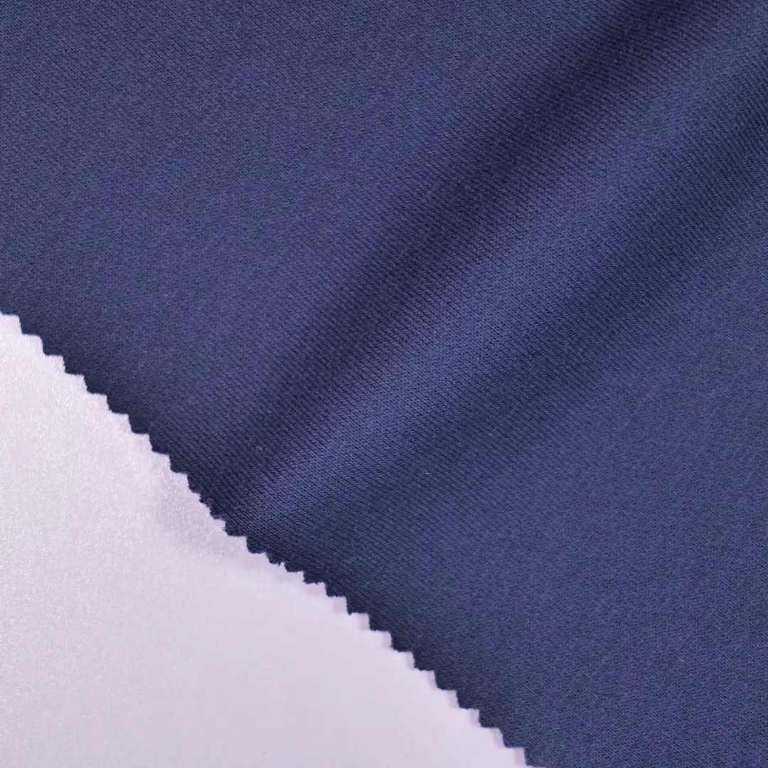 China Fabric for Ladies Vest ,Men’s Vest ,Knitted Jacket  Fleece Knit Fabric Cotton Polyester Dark blue color buy from China wholesaler bulk order at wholesale price free worldwide shipping Alibaba