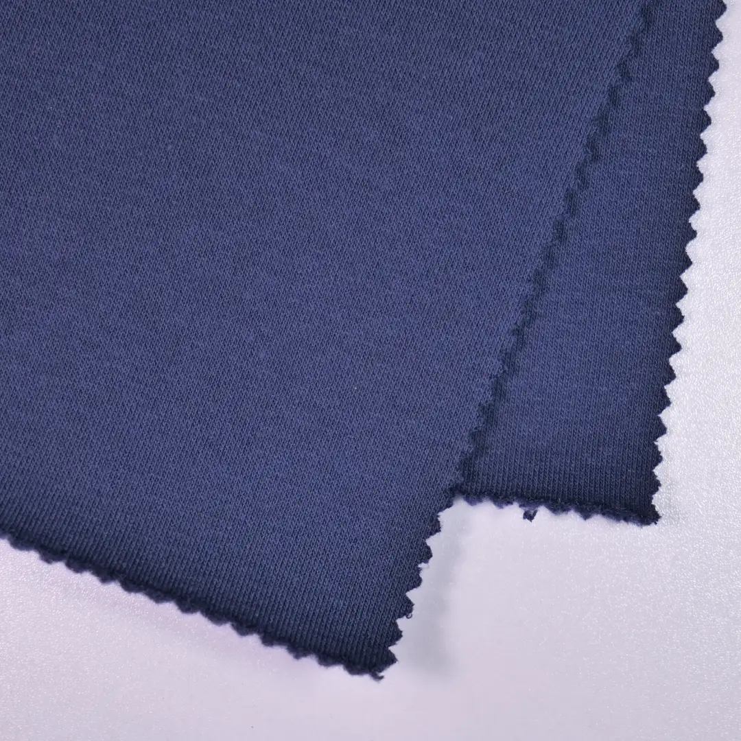 China Fabric for Ladies Vest ,Men’s Vest ,Knitted Jacket  Fleece Knit Fabric Cotton Polyester Dark blue color buy from China wholesaler bulk order at wholesale price free worldwide shipping Alibaba