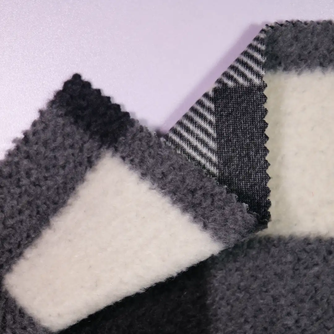 China Fabric for Crop Top Polar Fleece Knit Fabric Polyester white&black&grey color buy from China wholesaler bulk order at wholesale price free worldwide shipping Alibaba