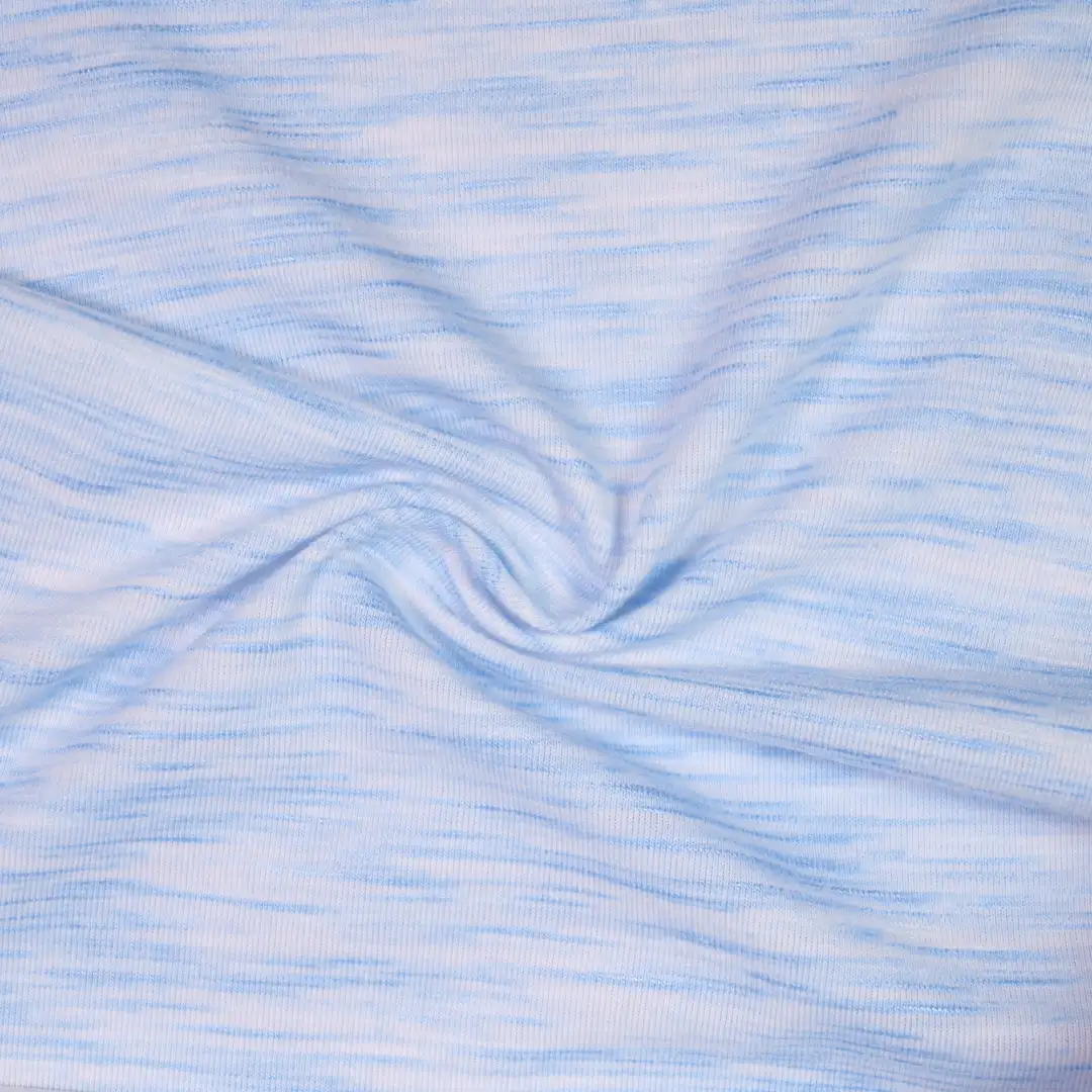 China Fabric for T-shirt ,Polo T-shirt  Single Jersey Knit Fabric Polyester Rayon Spandex white&blue color buy from China wholesaler bulk order at wholesale price free worldwide shipping Alibaba