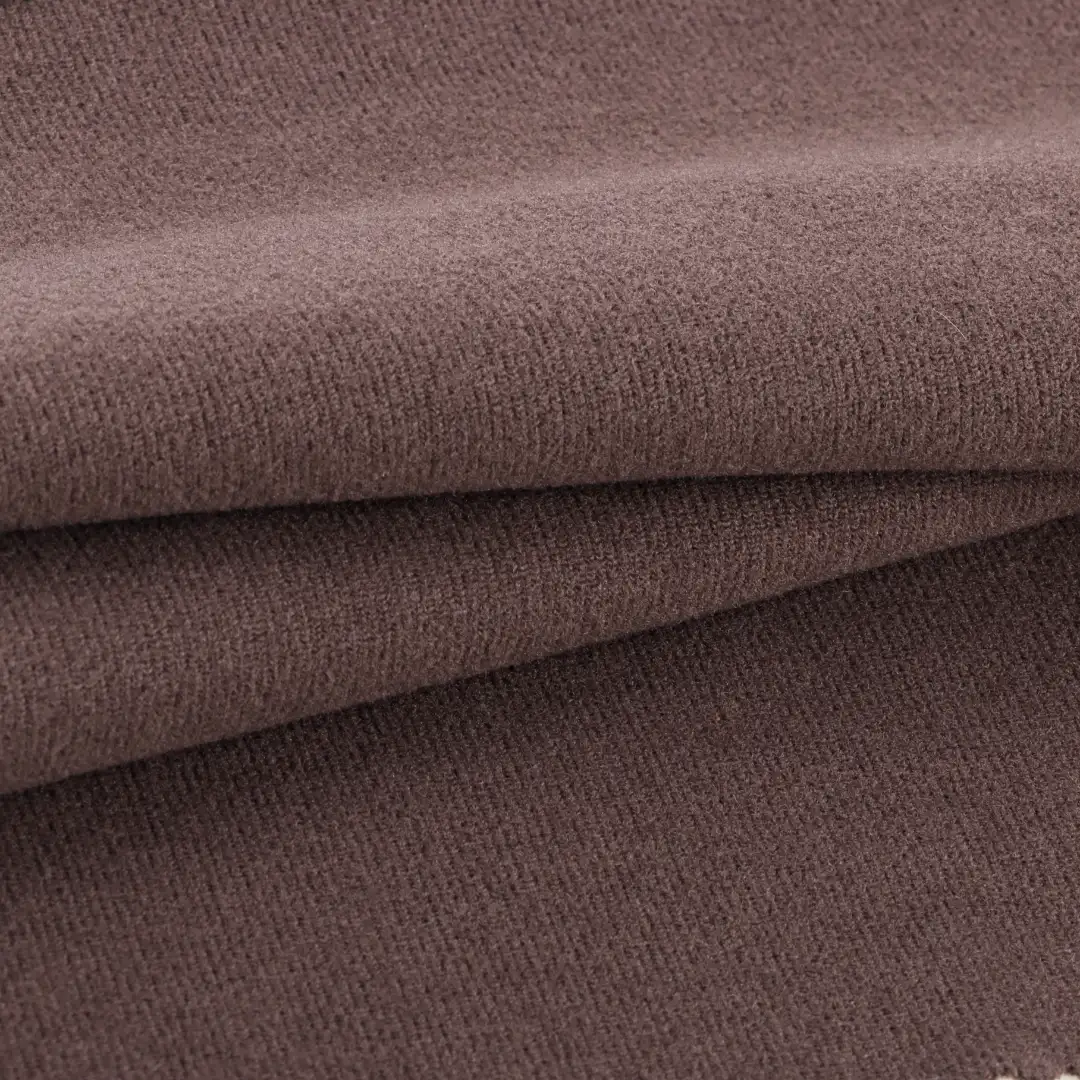 China Fabric for T-Shirt,Shorts,Loungewear Double-side fleece Knit Fabric Polyester Spandex Brown color buy from China wholesaler bulk order at wholesale price free worldwide shipping Alibaba