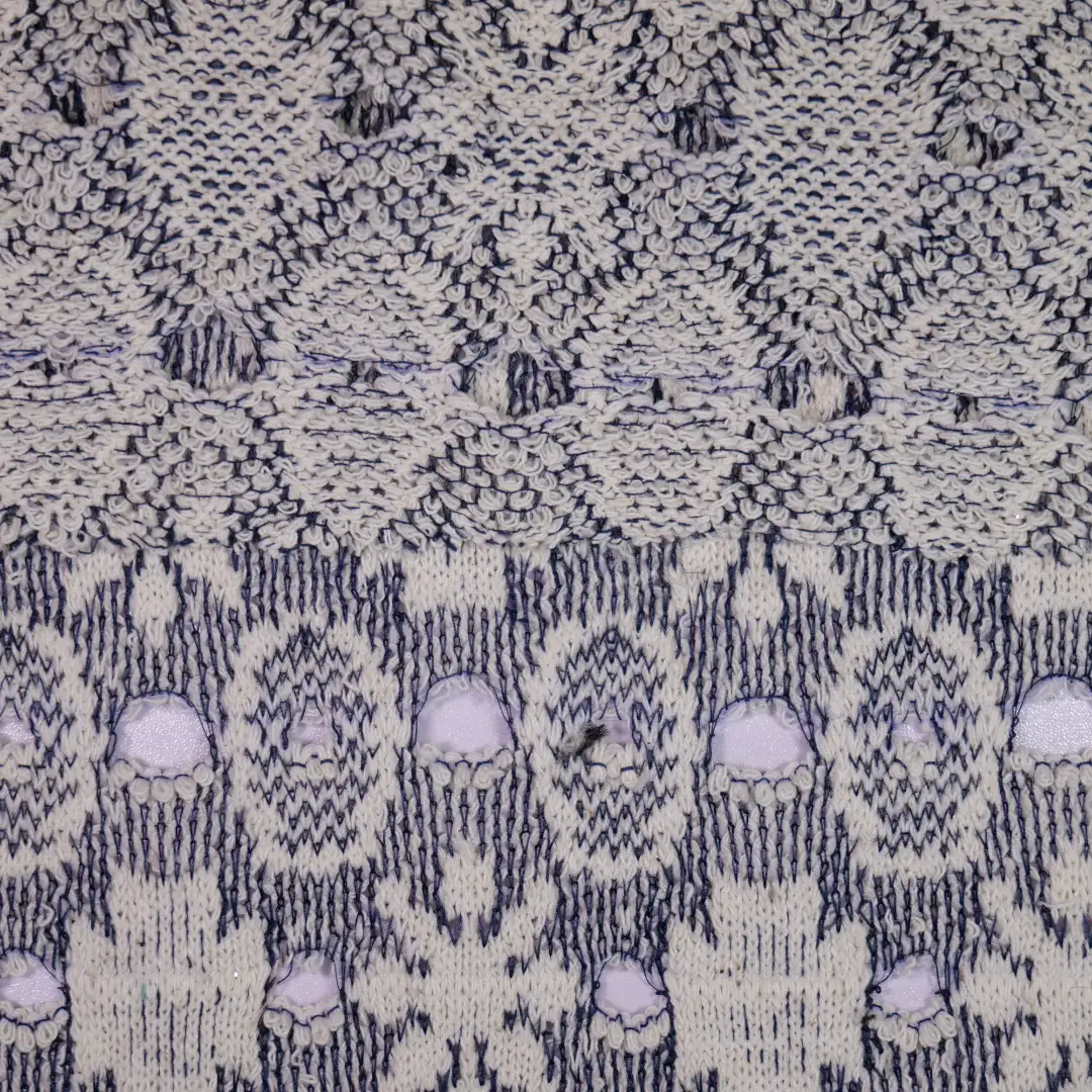 China Fabric for Open Cardigan ,Round Neck Pullover  Jacquard Knit Fabric Polyester Cotton Spandex Gray color buy from China wholesaler bulk order at wholesale price free worldwide shipping Alibaba