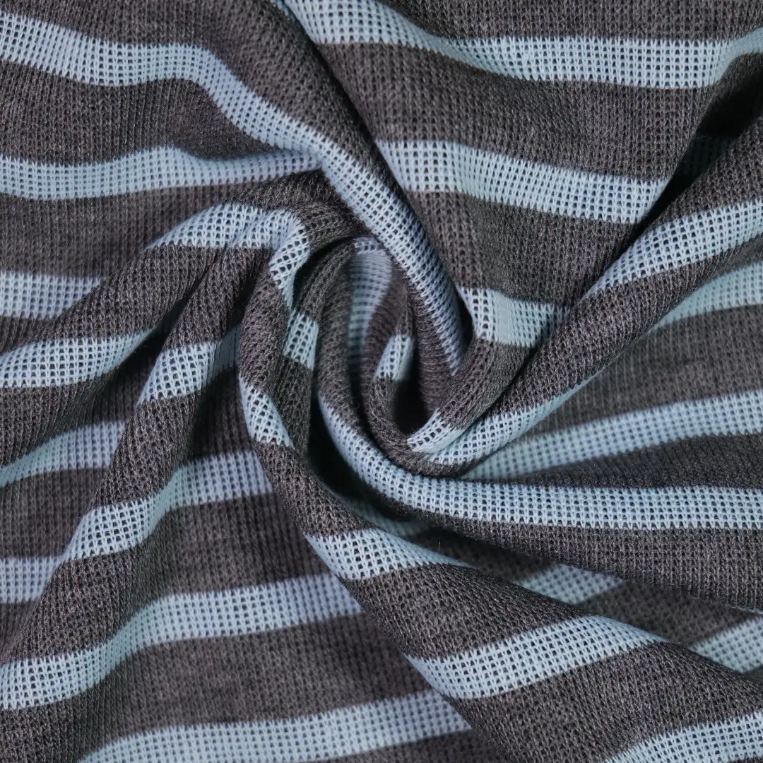 China Fabric for Full-Zipper Cardigan ,Crew Neck Pullover  Rib Knit Fabric Polyester Rayon Spandex Blue color buy from China wholesaler bulk order at wholesale price free worldwide shipping Alibaba