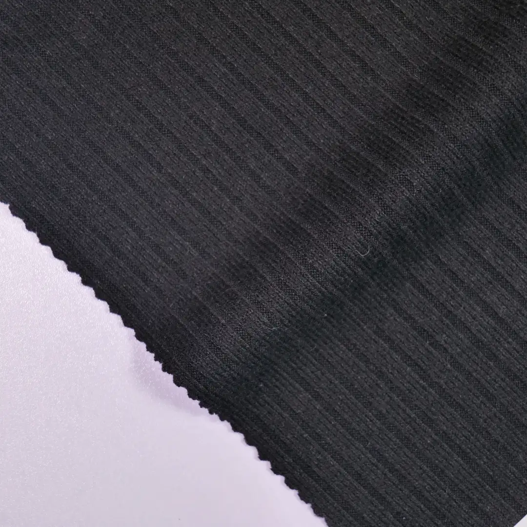 China Fabric for Tank Top,Hoodie Rib Knit Fabric Rayon Polyester Nylon Spandex black color buy from China wholesaler bulk order at wholesale price free worldwide shipping Alibaba