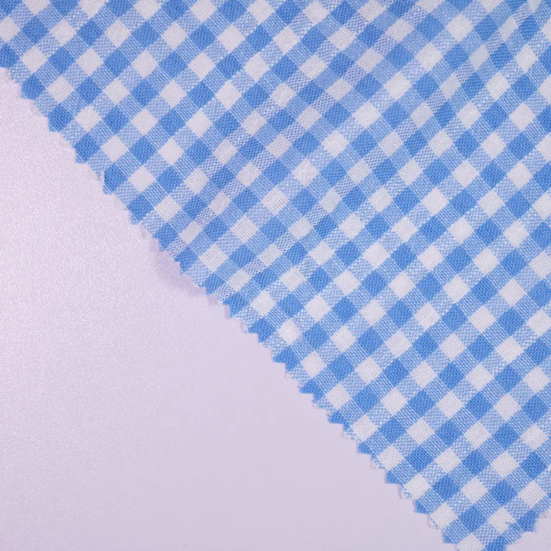 China Fabric for Blouse,Over Shirt Yarn Dyed Check Synthetic Woven Fabric Polyester blue color buy from China wholesaler bulk order at wholesale price free worldwide shipping Alibaba