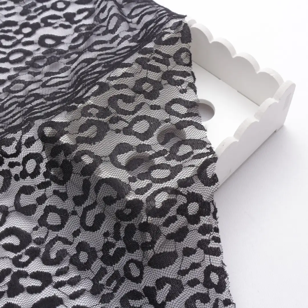 China Fabric for Blouse,Skirt,Shirt Long Sleeve Button ,Dresses (Cardigan Open)  Lace Knit Fabric Nylon Spandex black color buy from China wholesaler bulk order at wholesale price free worldwide shipping Alibaba