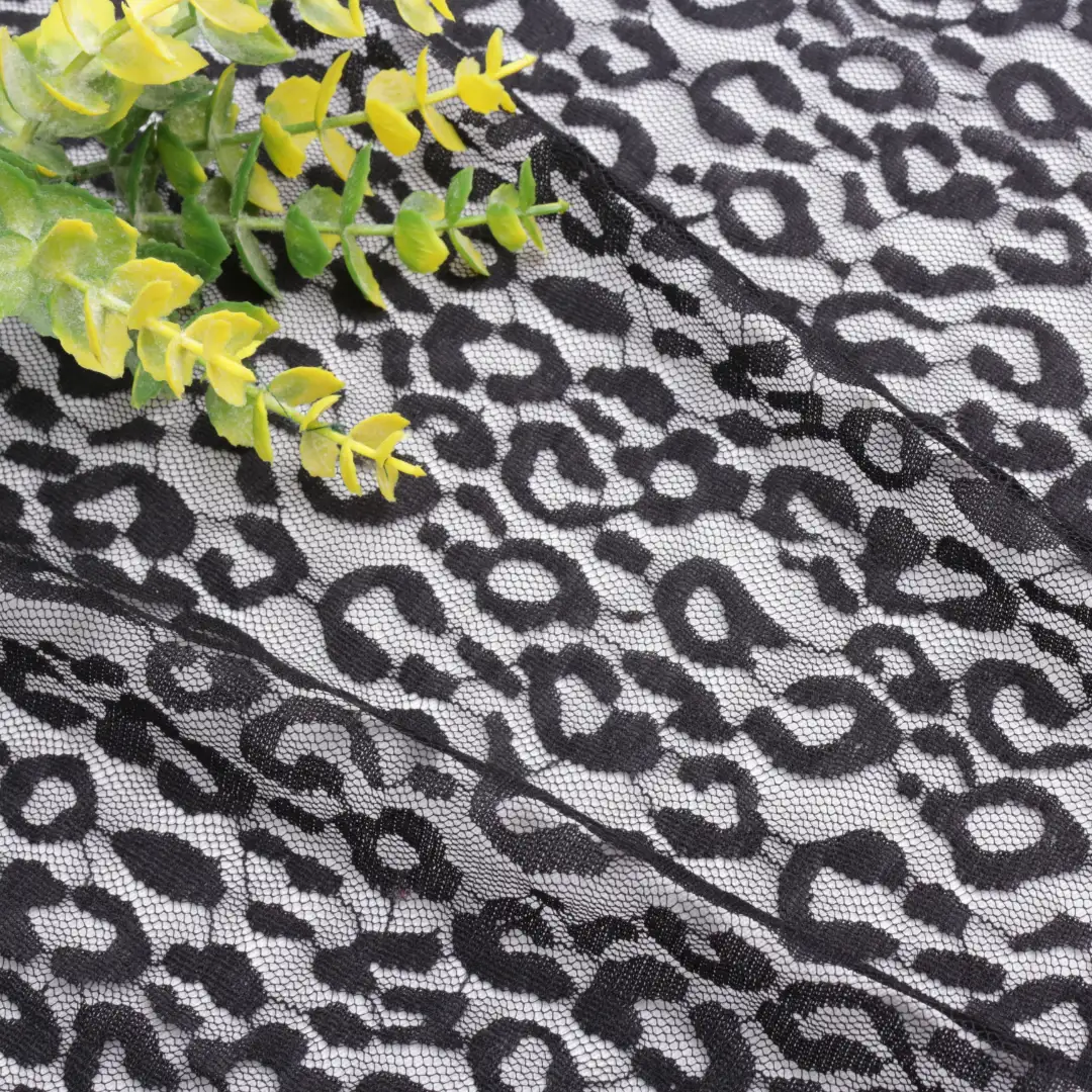 China Fabric for Blouse,Skirt,Shirt Long Sleeve Button ,Dresses (Cardigan Open)  Lace Knit Fabric Nylon Spandex black color buy from China wholesaler bulk order at wholesale price free worldwide shipping Alibaba